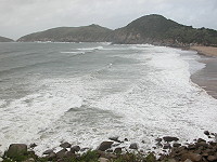 　颱風觀浪。