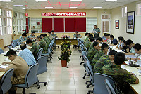 　連江縣動管組召集轄內軍事單位及民間政府單位，進行九十七年軍事運輸暨軍需物資徵購徵用供需簽證作業。（圖／文：曹重偉）