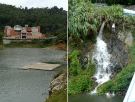 　柯羅莎颱風及後續氣流帶來不少降雨，截流系統發揮功效引導水源，讓勝利水庫大有進帳，「乾旱指標」也即將淹沒。（圖／文：曹重偉）