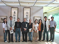 　昇天祭重點活動之一「祈天福地藝術特展」，昨天上午舉行開幕典禮，馬祖畫派成員齊聚，現場觀眾驚嘆深受感動。（圖╱文：劉秋月） 