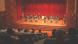 媽祖昇天祭十番音樂演奏會隆重登場,雲台樂府賣力演出,全場為之陶醉不已。(圖/文:曹重偉)
