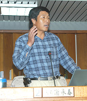 　縣議員謝承春進行質詢。（圖／文：曹重偉）
