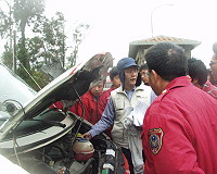 　縣消防局舉行常訓，由台北市政府消防局教官講解水箱車保養。（圖／文：邱竟瑋）
