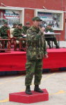 各連隊為了爭取最高榮譽,紛紛推派連隊中軍歌的箇中好手替連隊爭取個人組軍歌比賽佳績。(圖/文:楊政穎)
