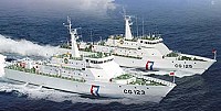 海巡署最新建造的五百噸級「金門艦」及「連江艦」正式加入海上巡弋行列。
