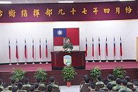 副指揮官陳將軍於會中以「強化本職學能、照顧官兵生活、維護軍紀安全」期勉與會官兵成為確保國家的永續發展與維護百姓安全福祉的節制之師。。(圖/文:王泰閔)