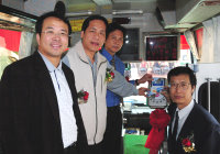　馬祖台北票證完成整合，重要推手台北智慧卡公司董事長陳裕章（右一）在三十年前可是位馬祖大頭兵。（圖／文：曹重偉）