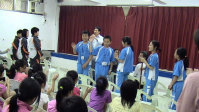 塘岐國小與北市北投區桃源國小第一天的教學交流活動場景。 (圖/塘岐國小提供)