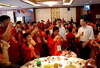 　福州馬尾經濟文化交流合作中心熱情款待東引進香團。  （圖／文： 陳其敏） 