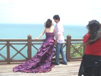 陳俊豪與陳珊玲情侶莒光拍婚紗,留下溫馨鏡頭。(圖/文:陳樂團)