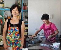 清水儷儐 (左)以及山隴萬家香(右)兩位老闆娘,都有快手之稱。(圖/文:鄭慧菁)