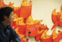 　陳振輝所創作的現代藝術「邊城之舞」。（圖／文：張登傑）