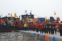 　蕭王府移香百年祭海洋巡護活動，昨天浩浩蕩蕩展開。（圖／文：陳鵬雄）