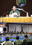 　指揮官鄭中將假雲臺山會議室主持97年下半年度女官座談會。(圖／文：鄭智元)