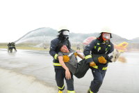 　北竿航空站舉辦年度航空器失事搶救演練。（圖／文：陳鵬雄）