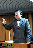 　議員張永江進行質詢。（圖／文：曹重偉）
