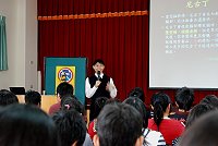 　國民健康局到東引國中進行菸害防治宣講。（圖／文：陳其敏）