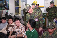 指揮官鄭中將離營宣教時提醒官兵都能「快快樂樂服役,平平安安退伍」。(圖/文:林忠和)