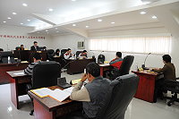 　北竿鄉代會開議，鄉長周瑞國向代表會做施政報告。（圖／文：陳鵬雄）