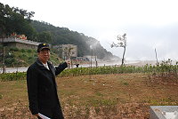 　介壽澳口公園的自動澆灌系統，採用旁邊汙水處理廠的回收水。（圖／文：邱竟瑋）