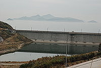 南竿后澳水庫目前氯鹽含量約每公升兩百四十一毫克,已低於人體飲用水標準兩百五十毫克。蓄水量約三萬五千噸。(圖/文:邱竟瑋)