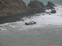 　莒光一光華號漁船昨日上午意外擱淺莒光海域。（圖／文：林冰芳）