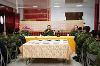 　指揮官鄭中將假迎賓館勉勵與會幹部同仁，要做一位有優勢作為的現代化幹部。（圖／文：黃俊智）