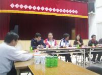 莒光鄉大坪村召開村民大會,鄉親發言盈庭。(圖/文:林家菊)