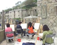 各國中小繪畫好手齊聚芹壁比賽。（圖／文：陳鵬雄）