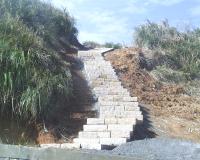 東莒第一條花崗石登山步道即將完成兼具休閒、觀景的好去處。(圖/文:林家菊)