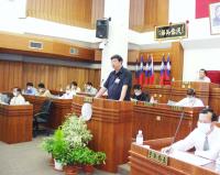 縣長進行施政報告。(圖:邱桂惠)