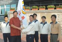 全國運動會馬祖代表隊昨日舉行授旗典禮,地區共有十一位選手,其中以角力選手居多。(圖/文:張登傑)